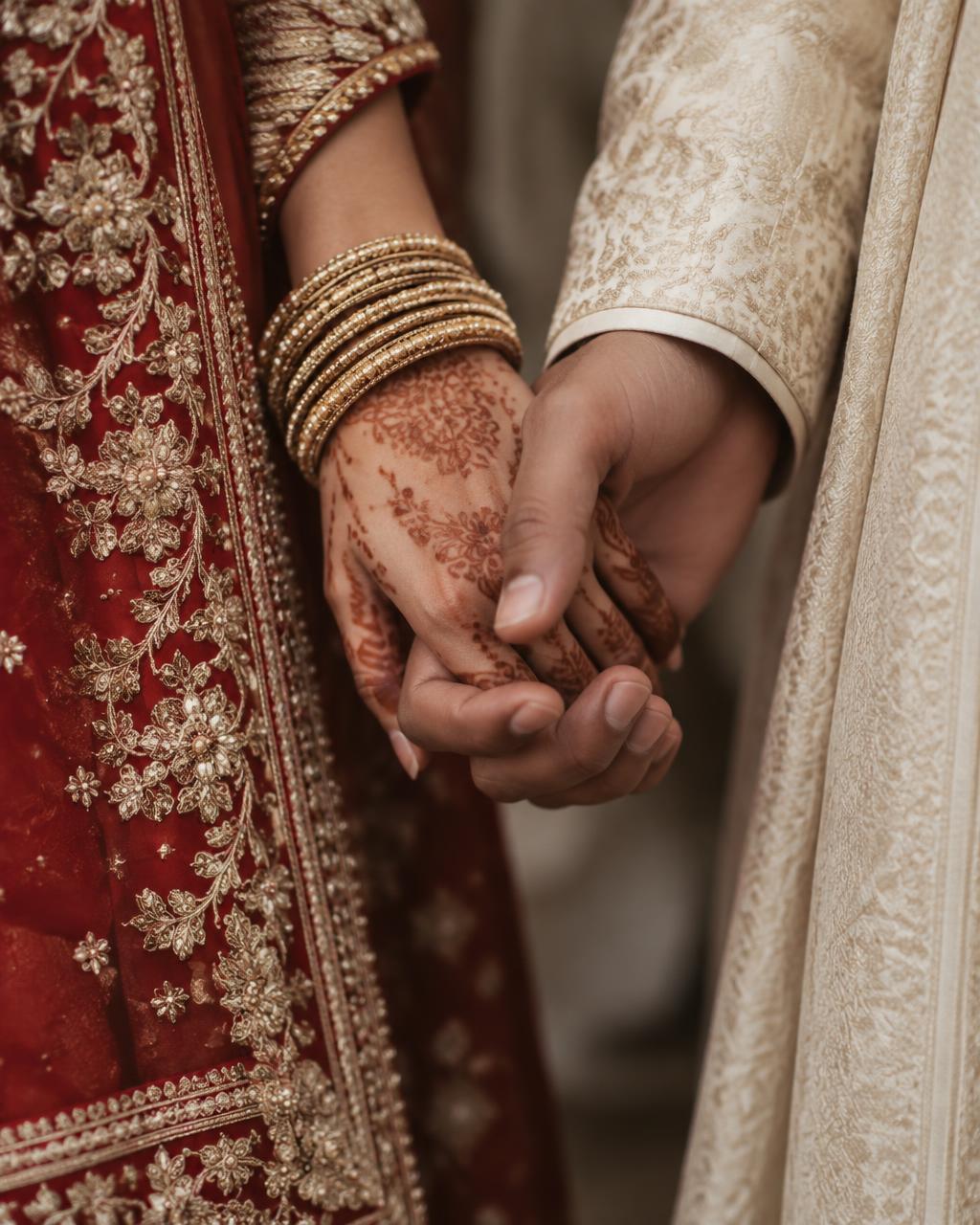 A quiet moment of connection at an Indian wedding